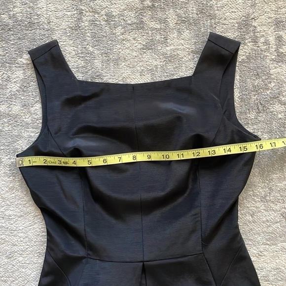 Reiss Alessia Black Satin Pleated Fit Flare Square Neck Sleeveless Mini Dress 4 - Picture 9 of 13